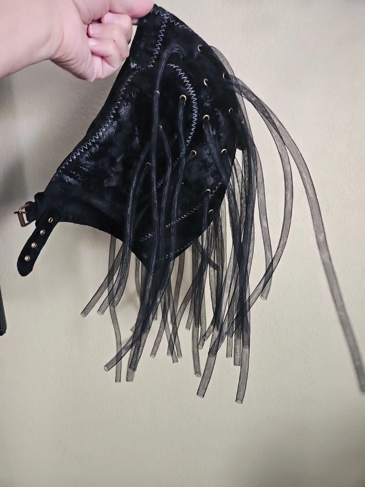 SOMBRERO CRAZY JHATS NEGRO PUNK BIKER CRAZY "HAIR", NUEVO CON ETIQUETAS Foto 3 de 4