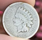 1859 INDIAN HEAD Cent - United States CIVIL WAR Era Penny - (1st YEAR MADE) e537