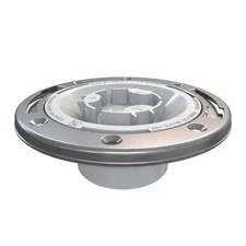 Toilet Flange PVC 3 in Fast Set Hub Spigot with Test Cap Stainless Steel Ring