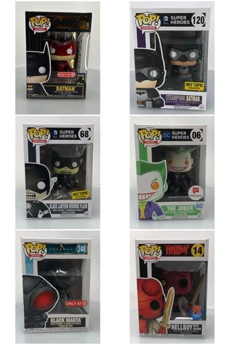 Funko Pop! Lot of 6 Heroes DC Comics Batman Super Black