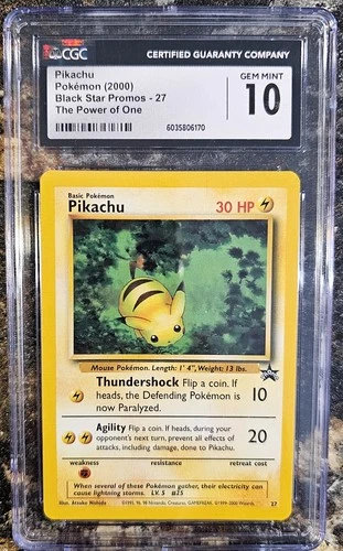 Pokemon 2000 Black Star Promo Pikachu 27 CGC 10 GEM MINT