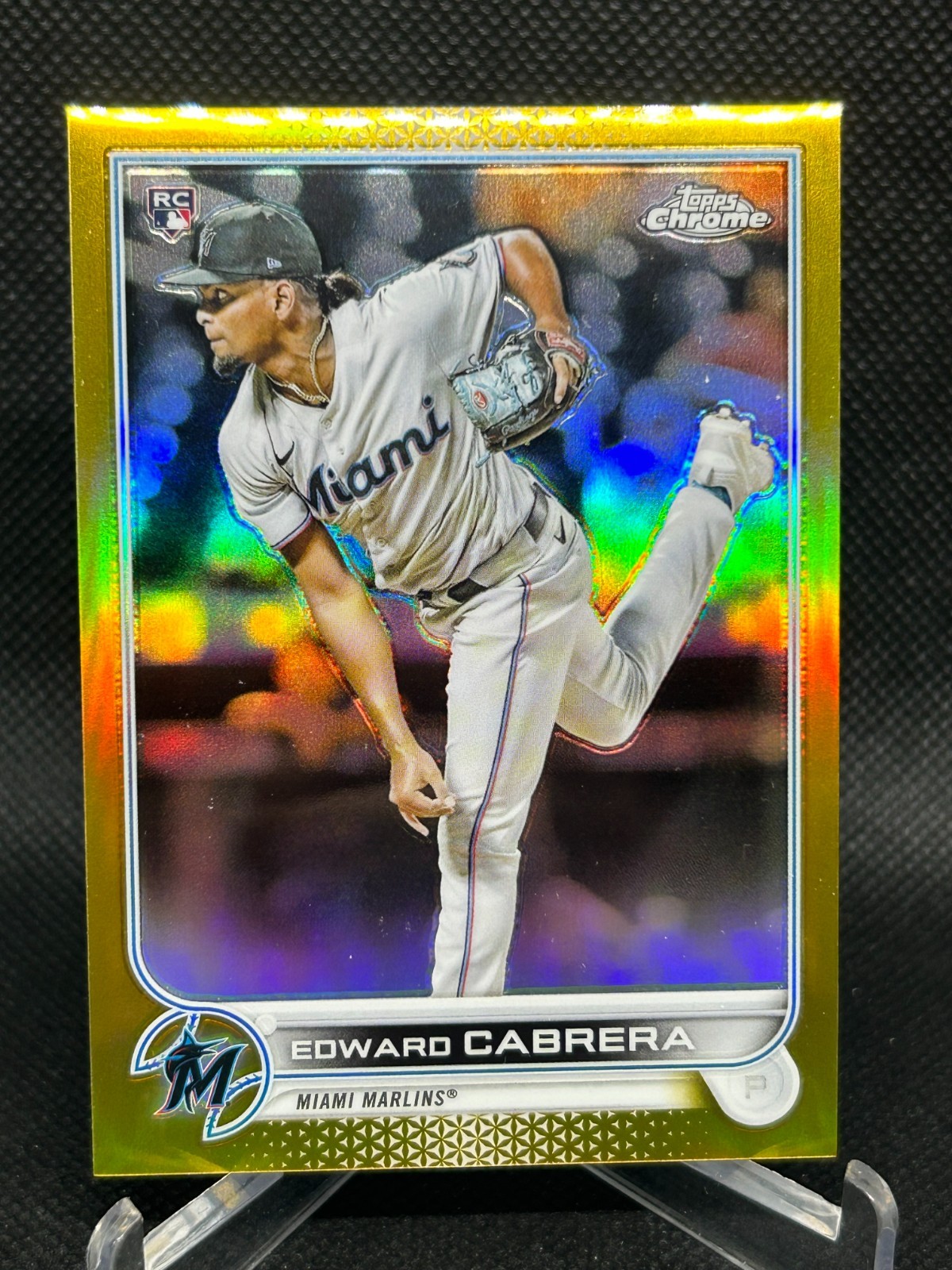 2022 Topps Chrome - Edward Cabrera #64 True Gold Refractor /50 (RC) Marlins