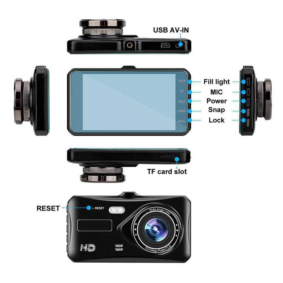 Dashcam Pro DUAL REAR Car Camera  Wide Angle 1080p With 32GB SD Card - Image 4 of 4