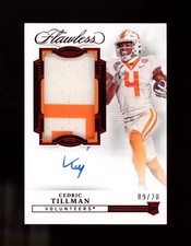 2023 Flawless Cedric Tillman Ruby /20 RPA Autograph Patch RC Tennessee Ruby /20