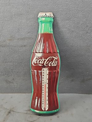 NOS ORIGINAL COCA-COLA BOTTLE THERMOMETER SIGN DONASCO MADE IN USA 16'' WORKING 