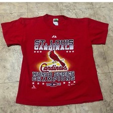 Vintage 2006 St Louis Cardinals World Series Red Kids T-Shirt L