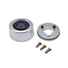 Grant Polished Anodized Billet 3-bolt Steering Wheel Horn Button W Ford Embl...