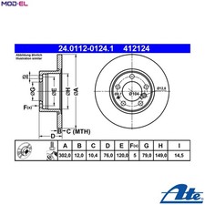 2x BRAKE DISC 24.0112-0124.1 FOR BMW M43B18 M40B18 1.8L 4cyl 5 E34 M51D25 2.5L