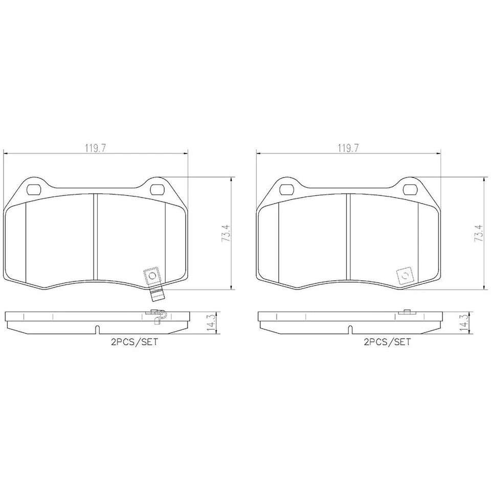Juego de pastillas de freno Brembo delanteras ranuradas de cerámica para Infiniti G35 Nissan 350Z Sentra Foto 4 de 4