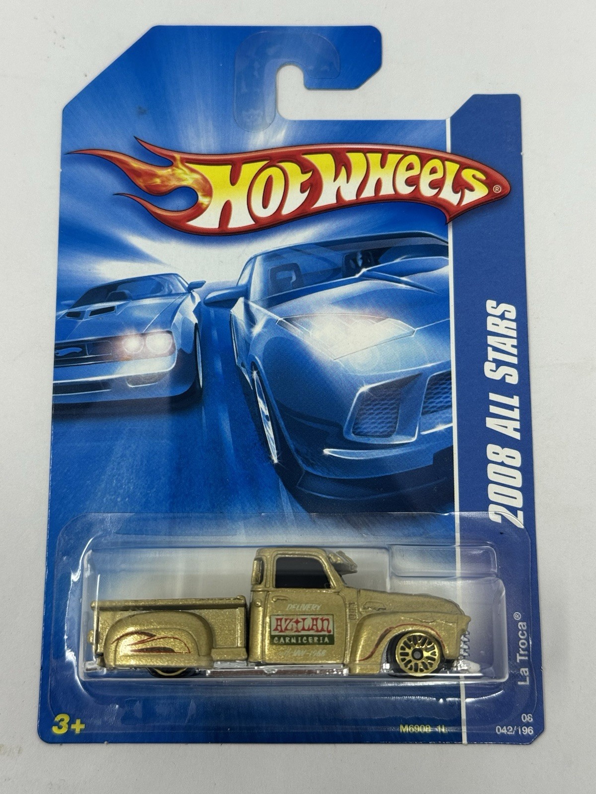 Hot Wheels 2008 All Starts Gold La Troca Chevy Pickup Truck #42 A18