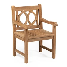 Ash & Ember Luna Grade A Teak Dining Armchair, Weather Resistant