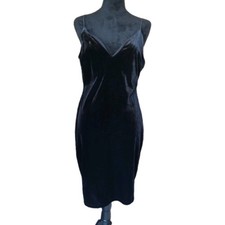 B. Smart Women's L Little Black Dress Velvet Sleeveless Midi Party Cocktail