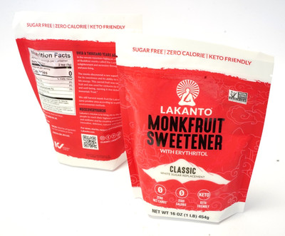 lot of 2 lbs Lakanto Classic Monk Fruit Sweetener w Erythritol Sugar Substitute