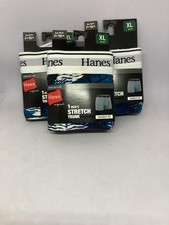 NWT 3 Pack Hanes Men's Modern Fit Stretch Trunk Blue White Size XL 40"-42" 