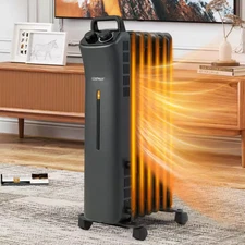 1500-Watt Black Electric Space Heater Radiant Space Heater with 3-Lev