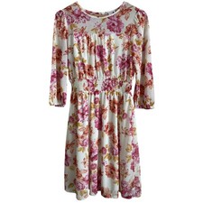 Luna Floral Smocked Waist Dress -Lined - Medium - EUC