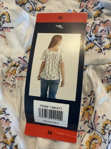 Women’s Lucky Brand Creme Floral Top Size Medium NEW! NWT - Picture 4 of 6