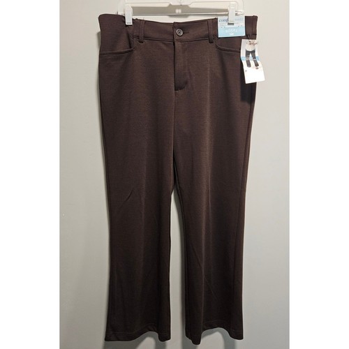 NWT Woman's by Lee Mid-RIse Brown Size 14P Casual Knit Comfy Pants!