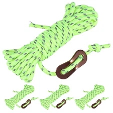 4 Bundles Reflective Tent Rope Guy Lines Cords Camping Guylines Ropes