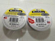 NEW Beadalon 19 Strand Bead Stringing Wire  Bright  .018 in 90 ft JW15T