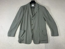 Armani Collezioni Silk Wool men’s jacket Blazer made in Italy Green Size 44