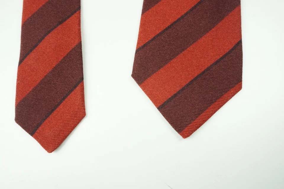 Corbata Kiton Merlot Ladrillo Rojo Rayas Siete Pliegues 100% Cachemira Hecha en Italia NUEVA Foto 3 de 4