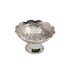 Räucherschale Messing Rauchgefäß 8cm Durchmesser Deko Schale rund silbern 7527