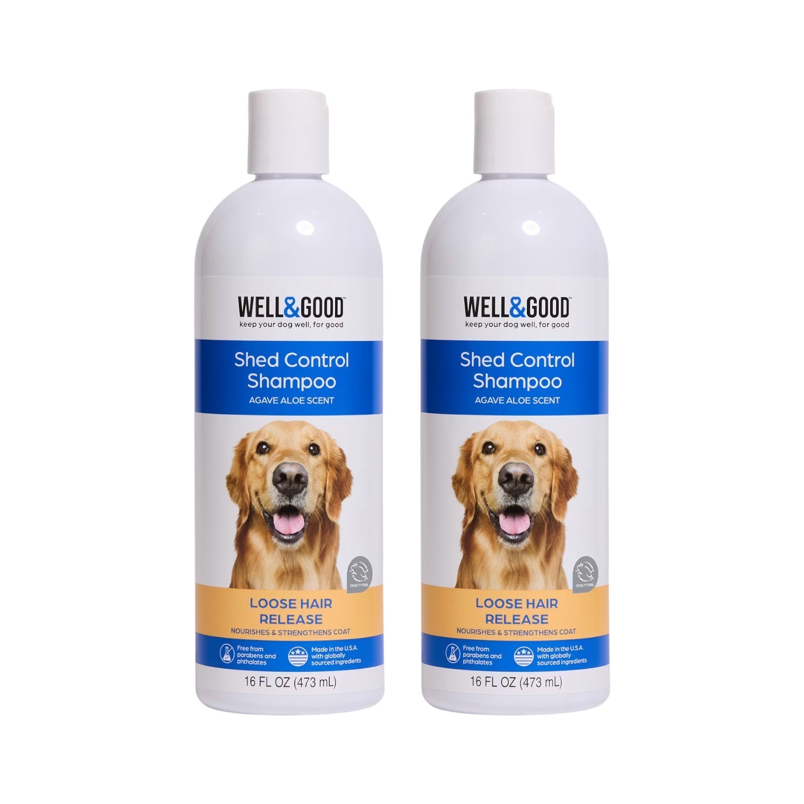 Well & Good Shed Control Dog Shampoo, 16 fl. oz (2 Pack)