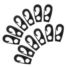 12Pcs Reusable Black Nylon Shock Cord Hooks for Boat Kayak Marine Ropes Clip