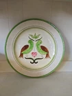 Stangle Pottery Love Birds Heart 10" Green Plate Lunning Inc Vintage