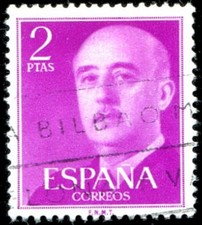 Spain 1955 2Pta Mauve General Franco #2 - FU
