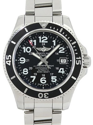 BREITLING Superocean 2 42 A17365 42mm Black Dial Stainless Box Card #T186