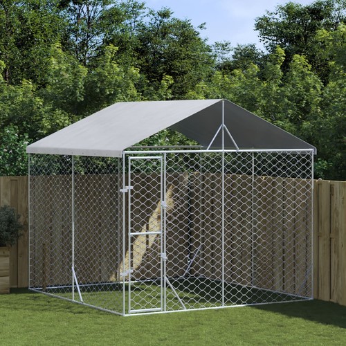 Perrera de Exterior con Toldo Jaula para Perros Caseta Acero Galvanizado vidaXL - Imagen 6 de 32
