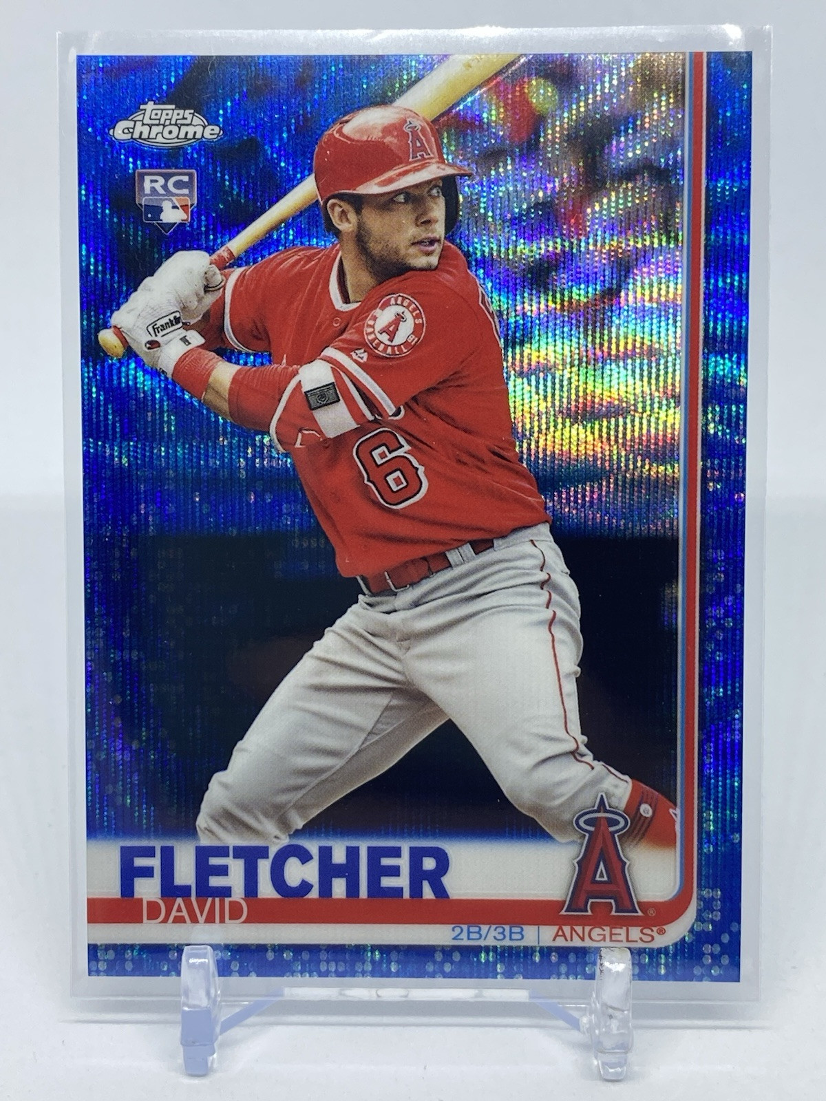 David Fletcher 2019 Topps Chrome #181 Blue Wave Refractor 38/75 Rookie RC
