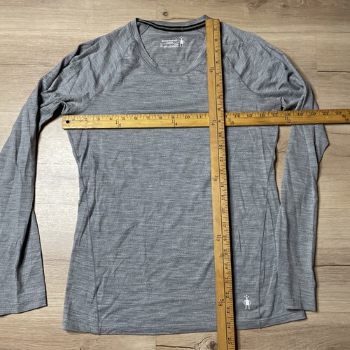 Smartwool 150 Merino Wool Base Layer Women Sz Medium Grey Lightweight Top - Picture 3 of 5
