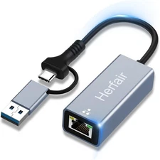 Herfair USB to Ethernet Adapter Gigabit Network 1000Mbps LAN Wired... 