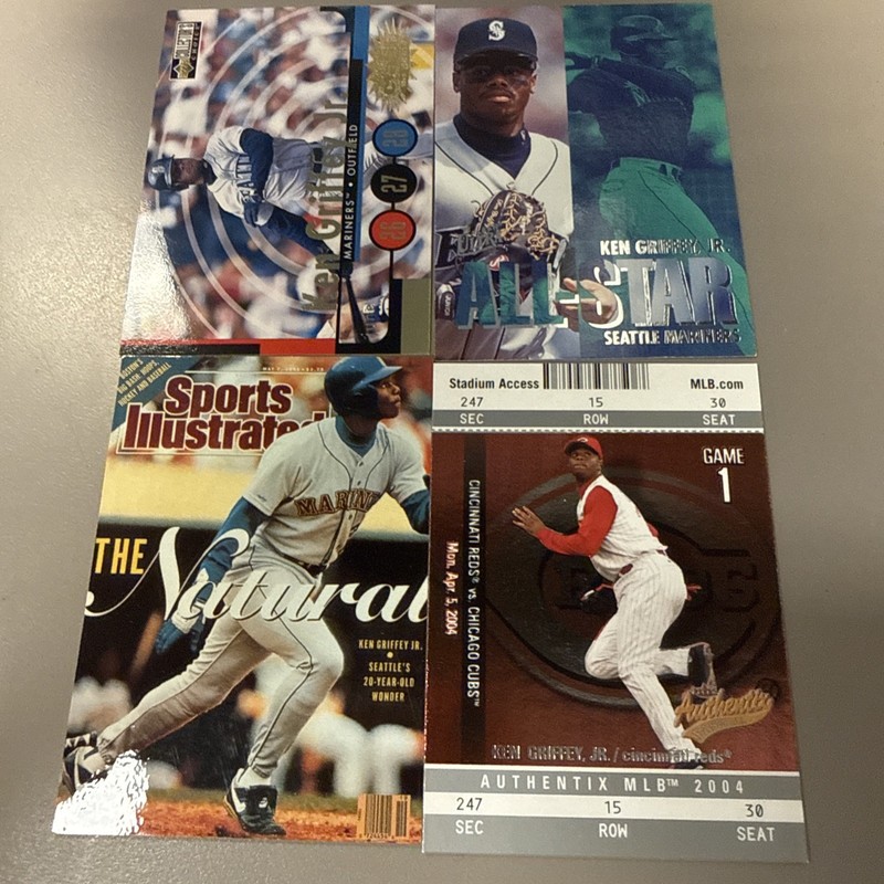 Lot Of Four Ken Griffey Jr Collector’s Choice, Fleer, Ultra,  Authentic 