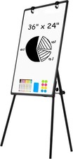 Magnetic Whiteboard Easel, 36"x24" Height Adjustable Dry Erase Board with