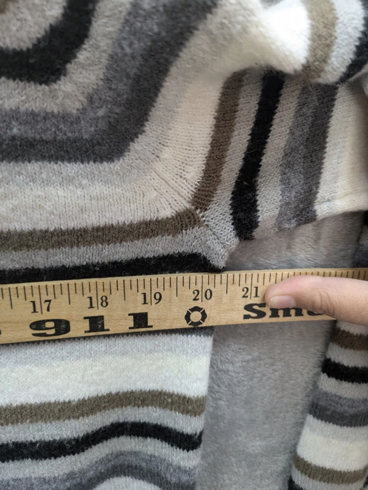 Suéter Relativity Mujer Grande Rayas Cuello Alto Grunge Preppy Foto 2 de 4