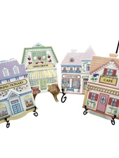 Lenox Spice Village Trivets 1992 Wall Hanging Countertop Hot Pots Porcelain VTG