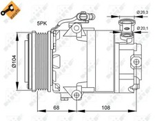 Klimaanlagen – Kompressor PAG 46 32082 NRF für OPEL ASTRA G CC ASTRA G Caravan