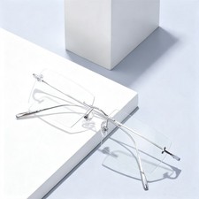 Lightweight Titanium Rimless Flexible Reading Glasses Men Women Readers Eyewear