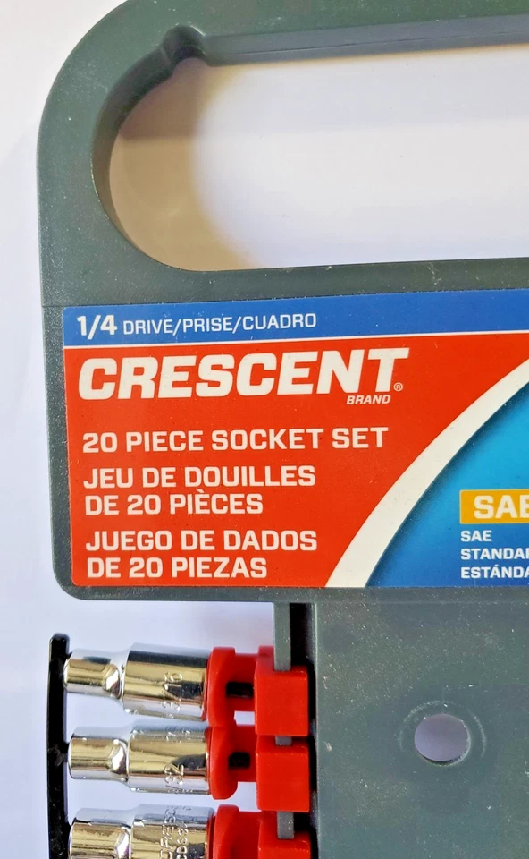 Crescent 1/4in Drive SAE/METRIC Socket Set NO RATCHET 18 Sockets 3" Extension - Image 2 of 4