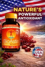 BioAstin Astaxanthin 12mg 120 Softgels Natural Antioxidant EXP 2028