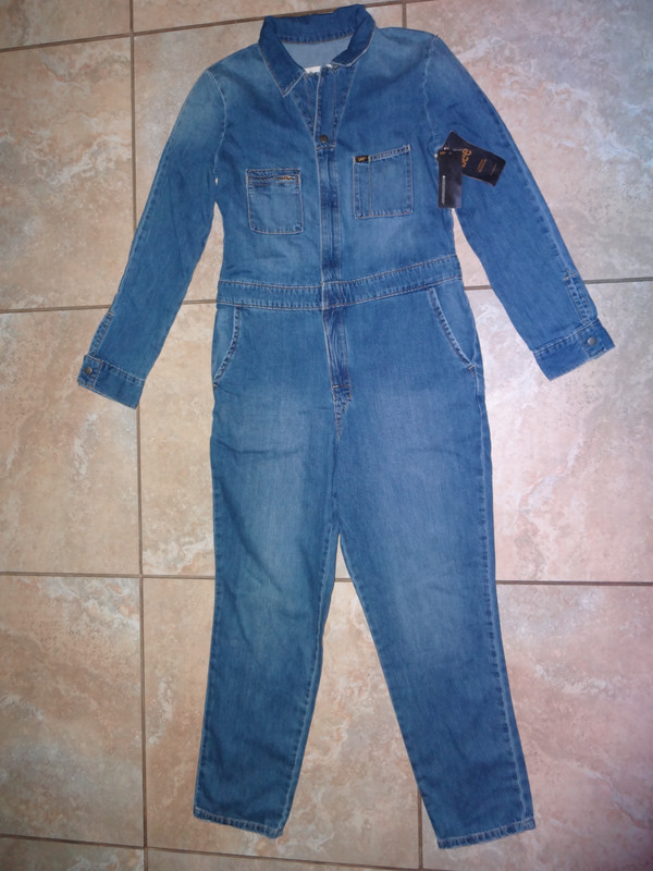 NWT Lee Union Alls Jumpsuit Women's Coveralls Mid Blue Denim One Piece - Size M