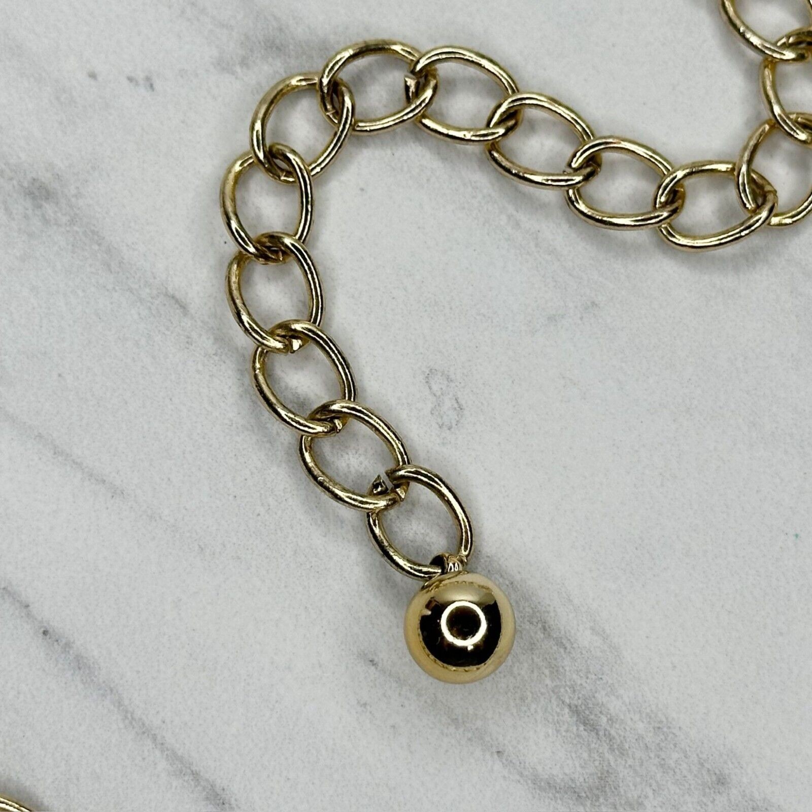 Simple Basic Gold Tone Metal Chain Link Belt Size… - image 9