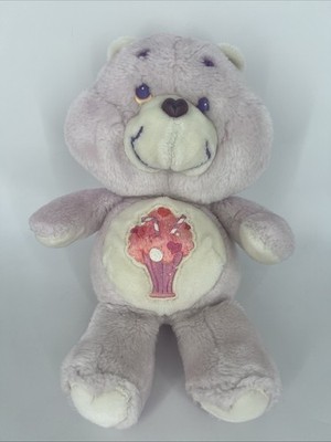 Vintage Kenner Care Bear Share Bear Purple Plush Milk Shake Hearts 13  1985