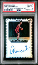 2023-24 Amen Thompson RC Calligraphy Auto On Card PSA 10 SSP Houston Rockets