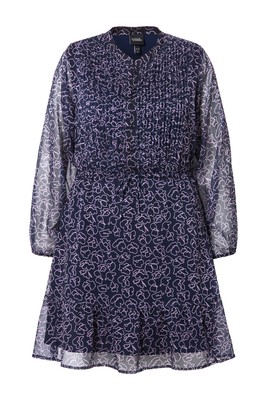 Ulla Popken Damen große Größen Kleid Blüten A Linie Tunika Ausschnitt