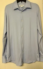 MIZZEN + MAIN Men's SPINNAKER PERFORMANCE SHIRT Pastel Light Blue Size Medium 